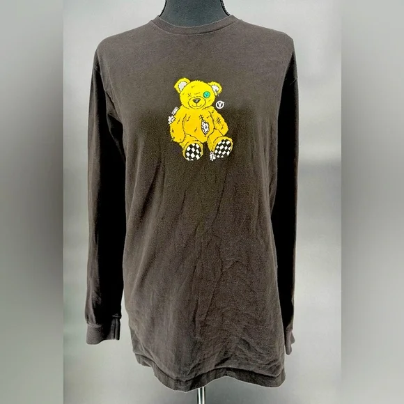 Vans Men's Teddy Bear Graphic Print Skater Shirt M Streetwear Rock Grunge Punk - Picture 1 of 7